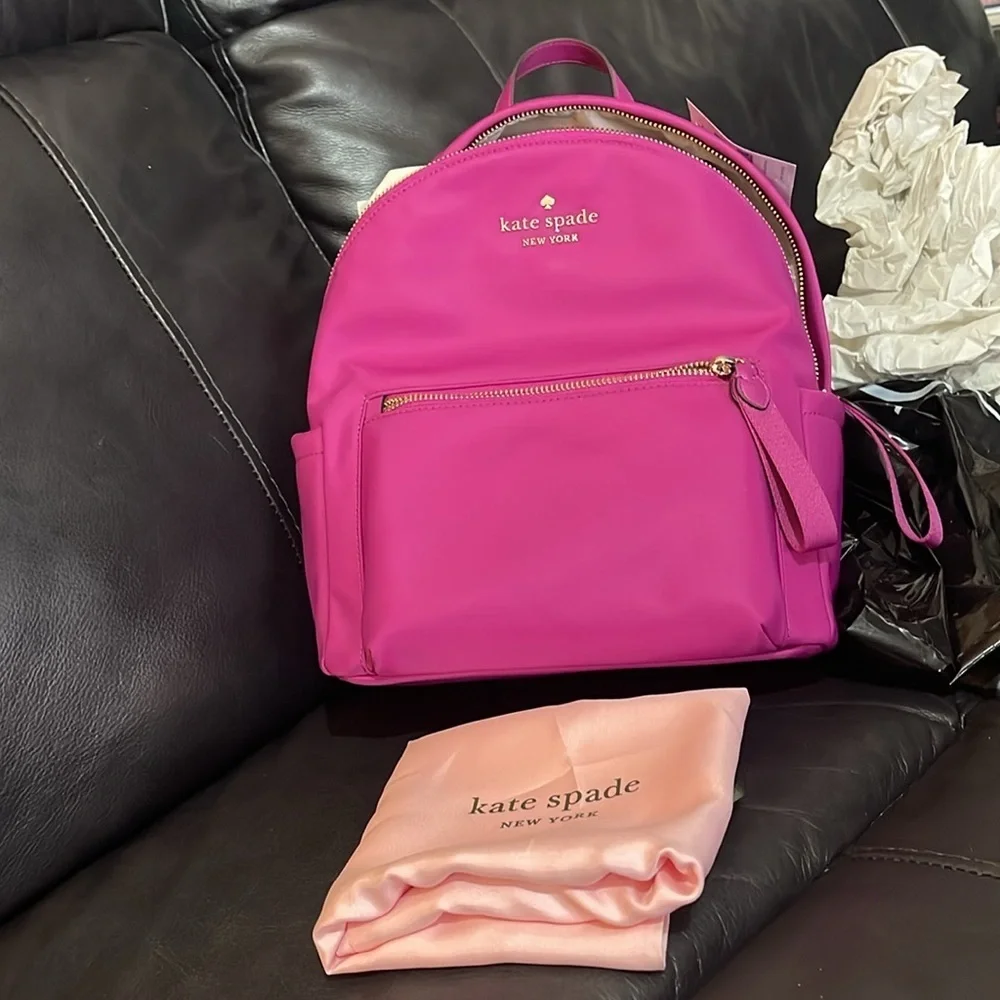 MWT Kate Spade Baja ROSE , beautiful backpack . ๐ measurements on pictures - Picture 14 of 15